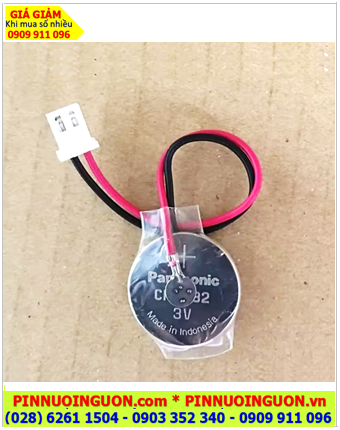 Pin CMOS CR2032 (Zắc PH2.54-2P); Pin nuôi nguồn CMOS 3v lithium Panasonic CR2032 /Xuất xứ Indonesia